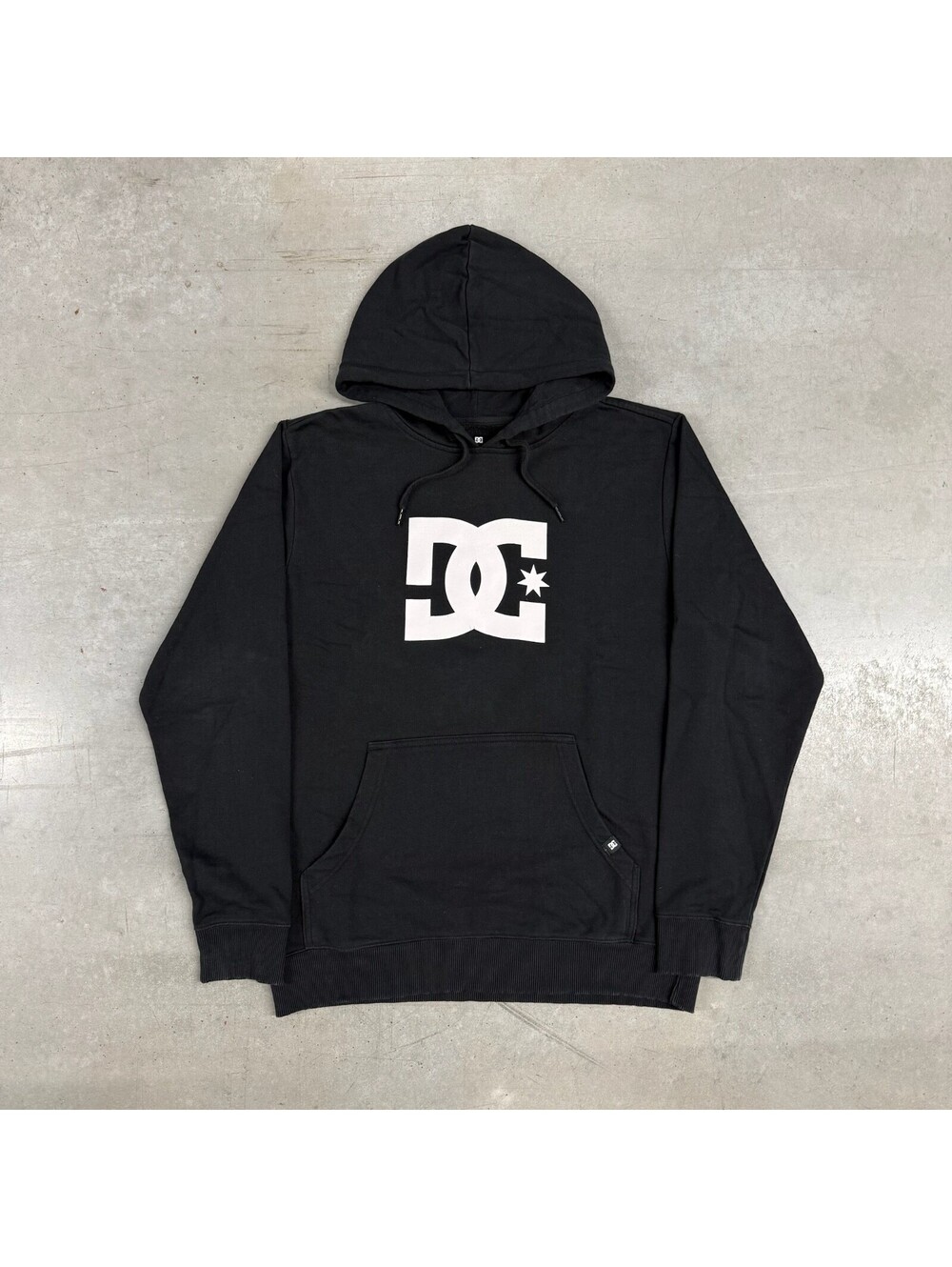 Vintage 2000s DC Shoes Logo Graphic Hoodie Large Black